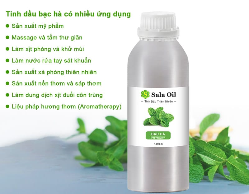 Tinh dầu Bạc Hà giá sỉ nhập khẩu Ấn Độ ứng dụng tinh dầu bạc hà
