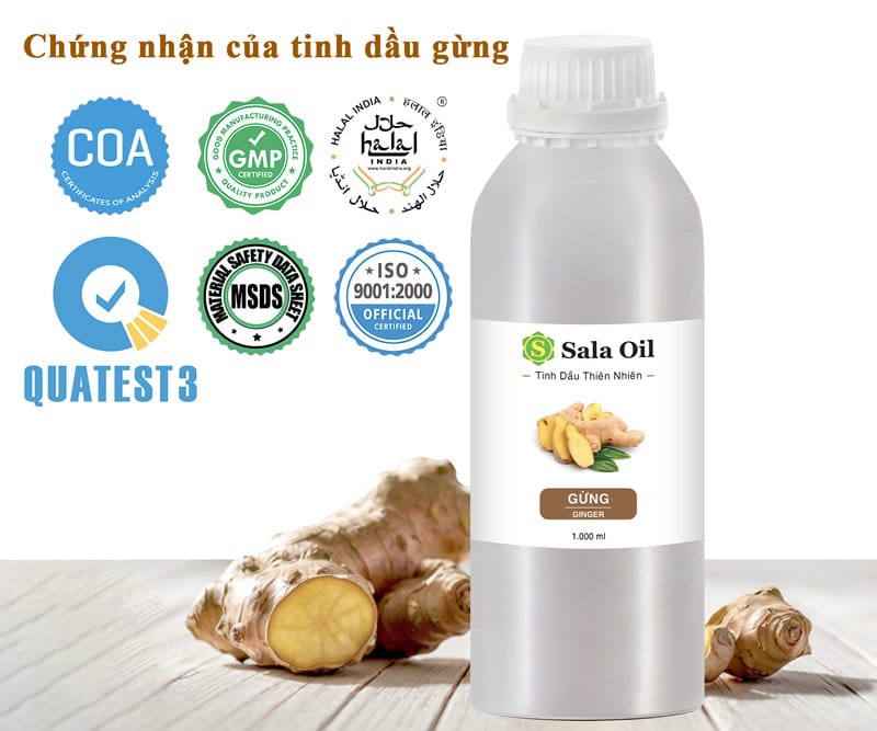 Tinh dầu gừng giá sỉ - Nguyên chất, có kiểm định chất lượng chứng nhận của tinh dầu gừng