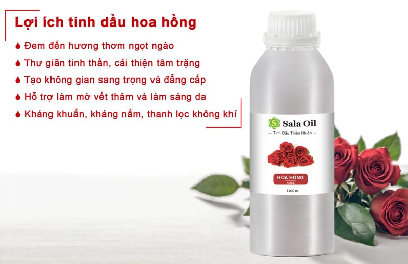 Tinh dầu hoa hồng giá sỉ lợi ích tinh dầu hoa hồng