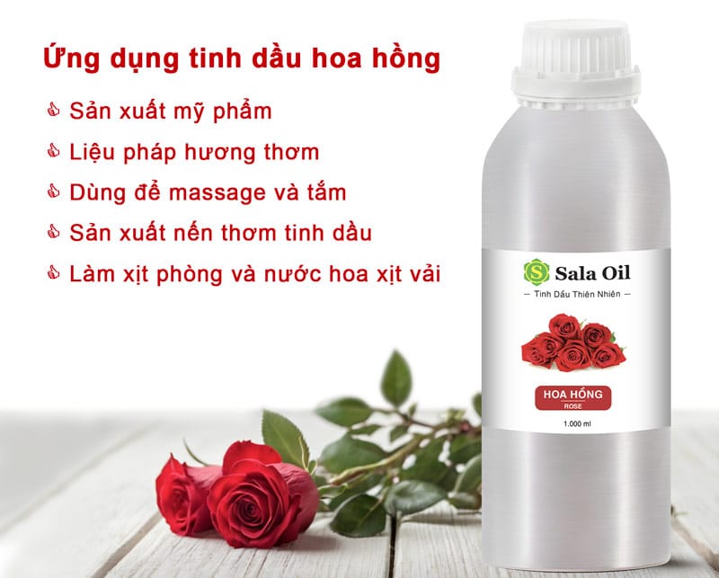 Tinh dầu hoa hồng giá sỉ ứng dụng tinh dầu hoa hồng