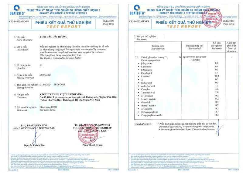 Tinh dầu oải hương giá sỉ kiểm nghiệm tinh dầu oải hương