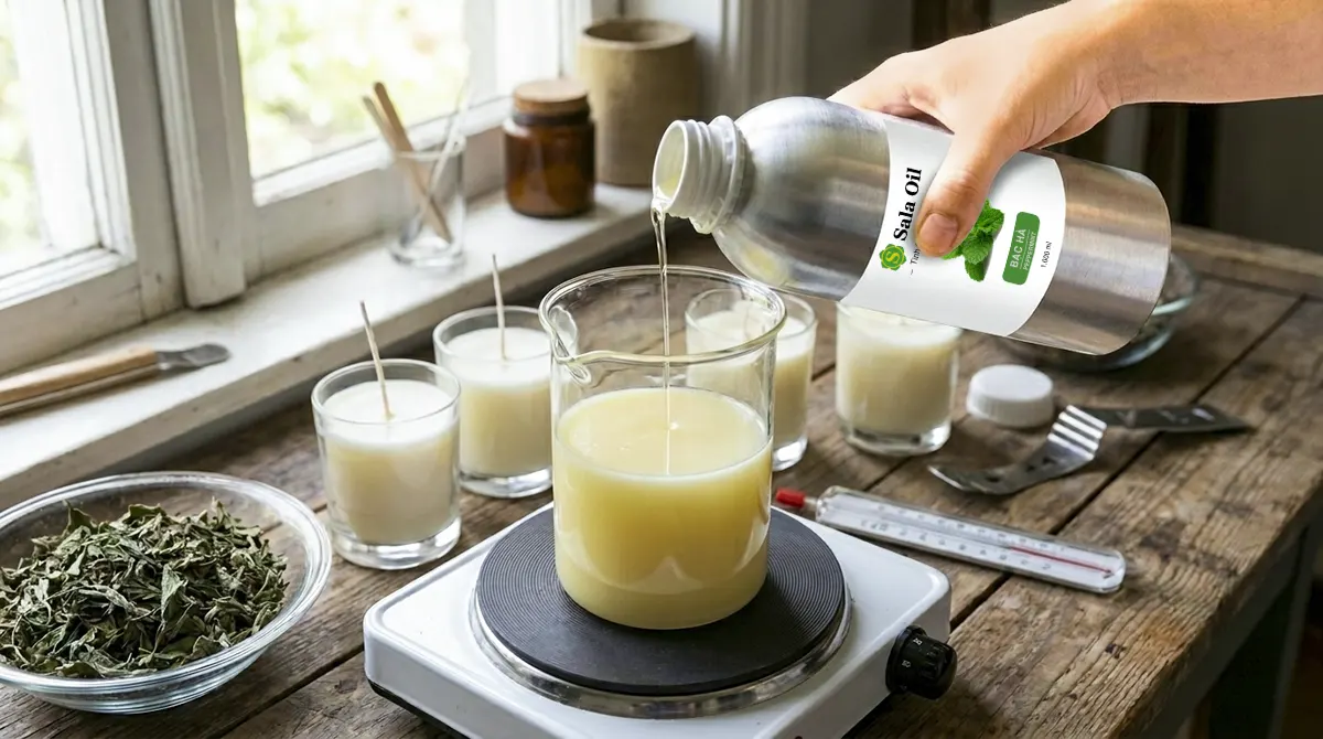 Tinh dầu bạc hà làm nến thơm