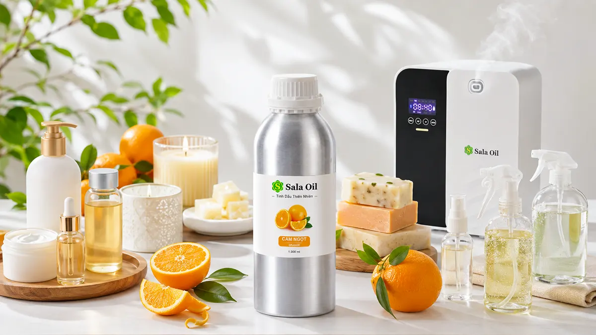 Tinh dầu cam giá sỉ - Bảng giá bán lít tại Sala Oil Tinh dầu cam dùng cho máy xông tinh dầu