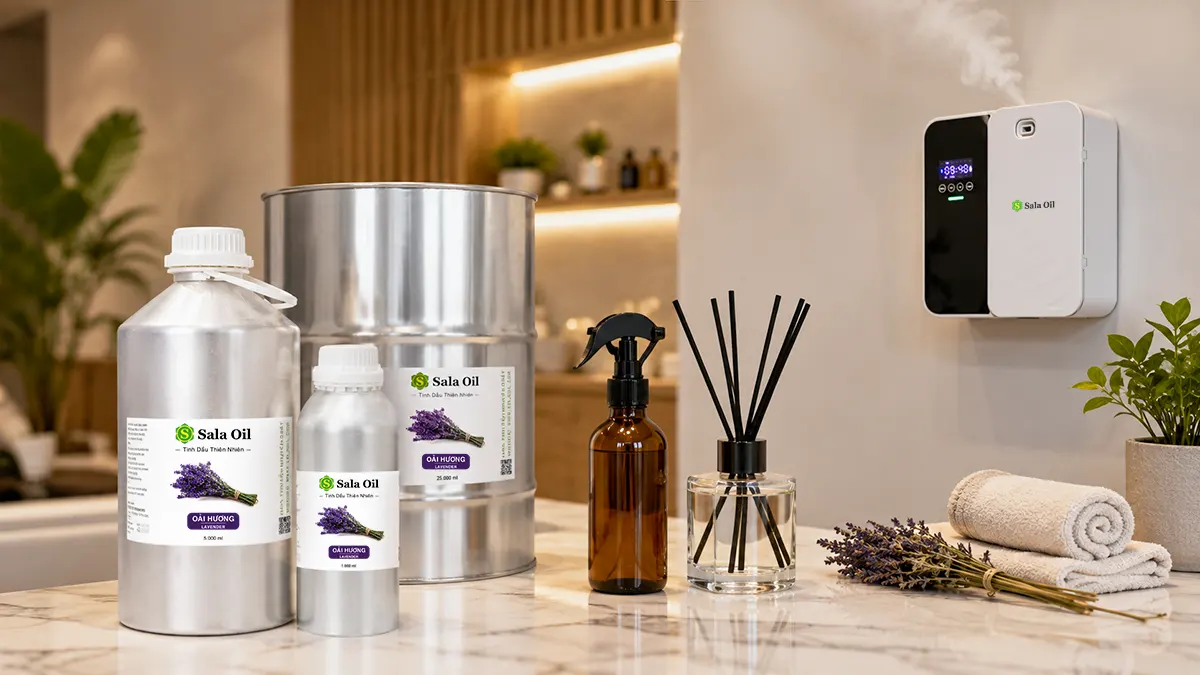 Tinh dầu oải hương giá sỉ - Bảng giá bán lít tại Sala Oil Tinh dầu oải hương dùng cho máy khuếch tán