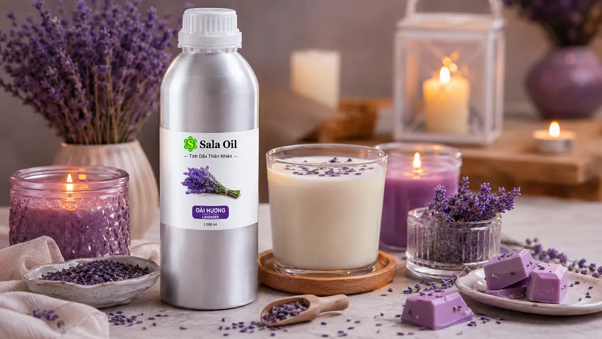 Tinh dầu oải hương giá sỉ - Bảng giá bán lít tại Sala Oil Tinh dầu oải hương làm nến thơm