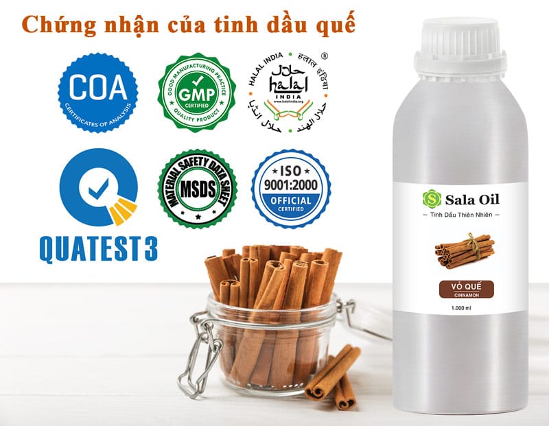 chứng nhận của tinh dầu quế