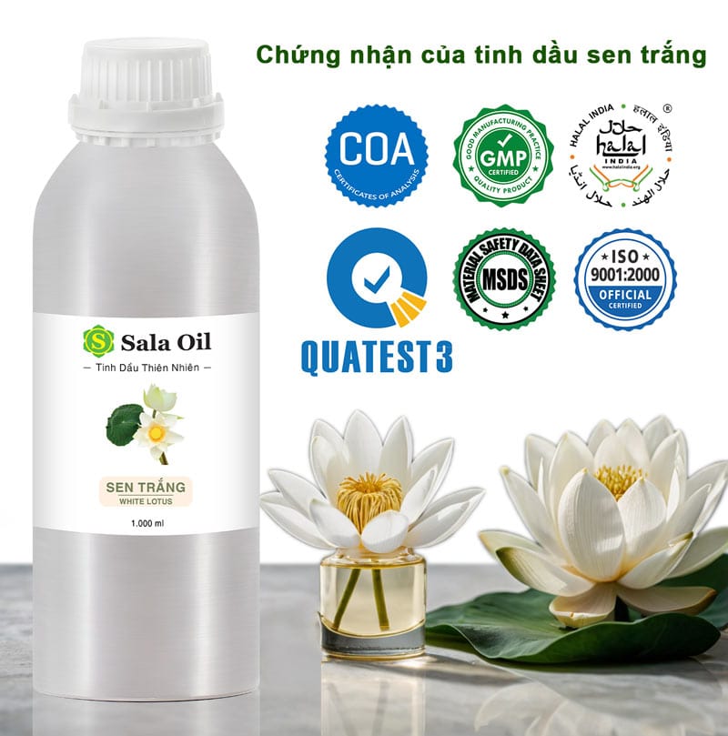 Tinh dầu sen trắng giá sỉ chứng nhận của tinh dầu sen trắng