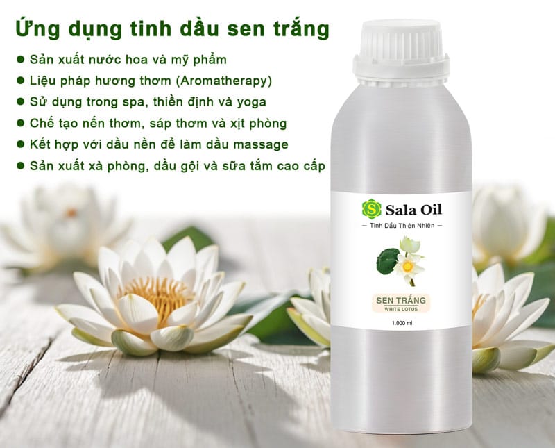 Tinh dầu sen trắng giá sỉ ứng dụng tinh dầu sen trắng