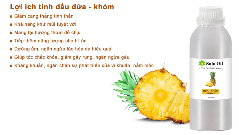 Tinh dầu dứa/ khóm giá sỉ lợi ích tinh dầu dứa khóm
