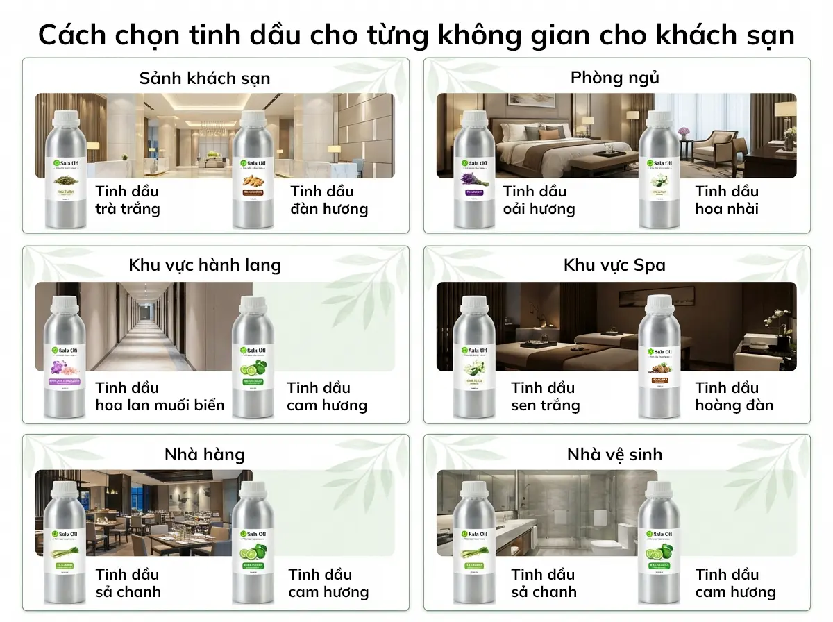 cách chọn tinh dầu khách sạn