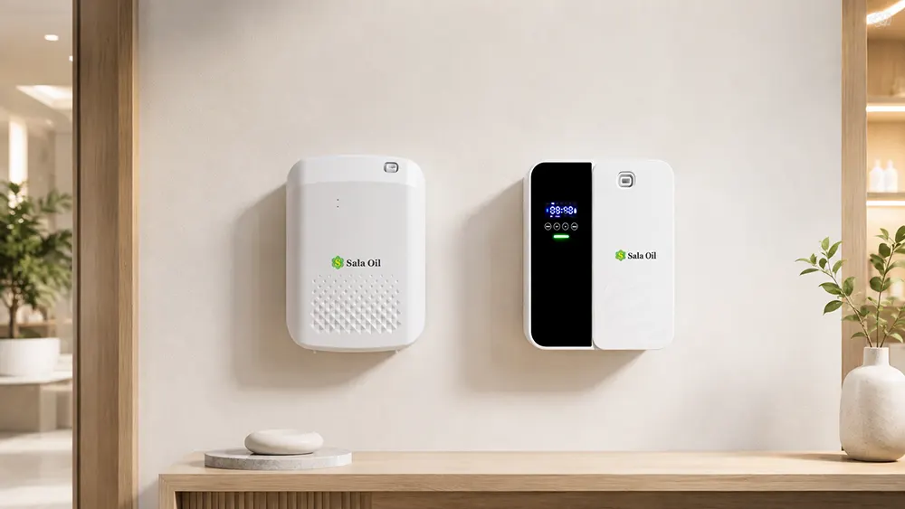 hai mẫu máy xông tinh dầu treo tường sala oil