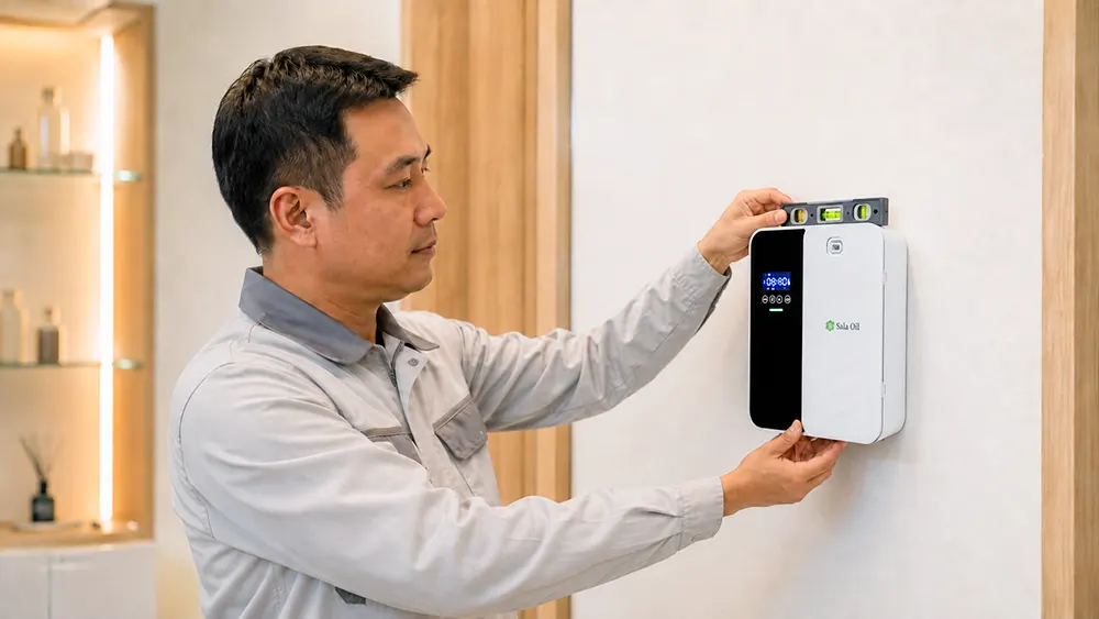 lắp đặt và cân chỉnh máy xông tinh dầu