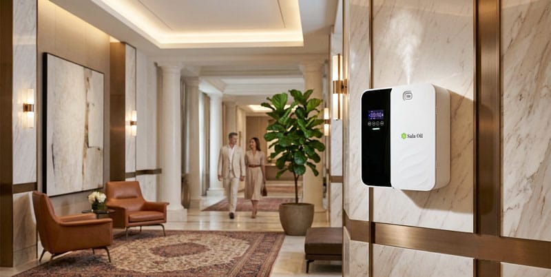 máy xông tinh dầu treo tường trong khách sạn