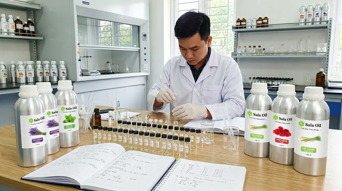 Nguồn cung cấp tinh dầu làm mỹ phẩm nhập khẩu chuẩn quốc tế Chuyên gia điều hương ứng dụng tinh dầu thiên nhiên trong phòng lab gia công