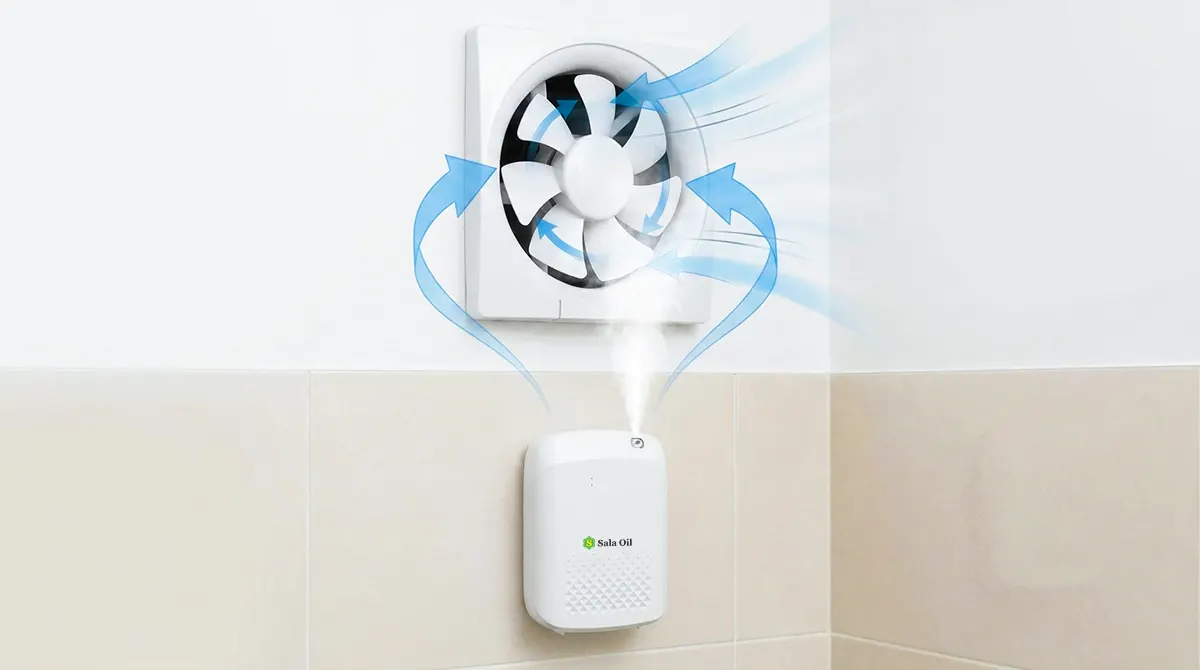 Đặt máy xông tinh dầu gần quạt hút