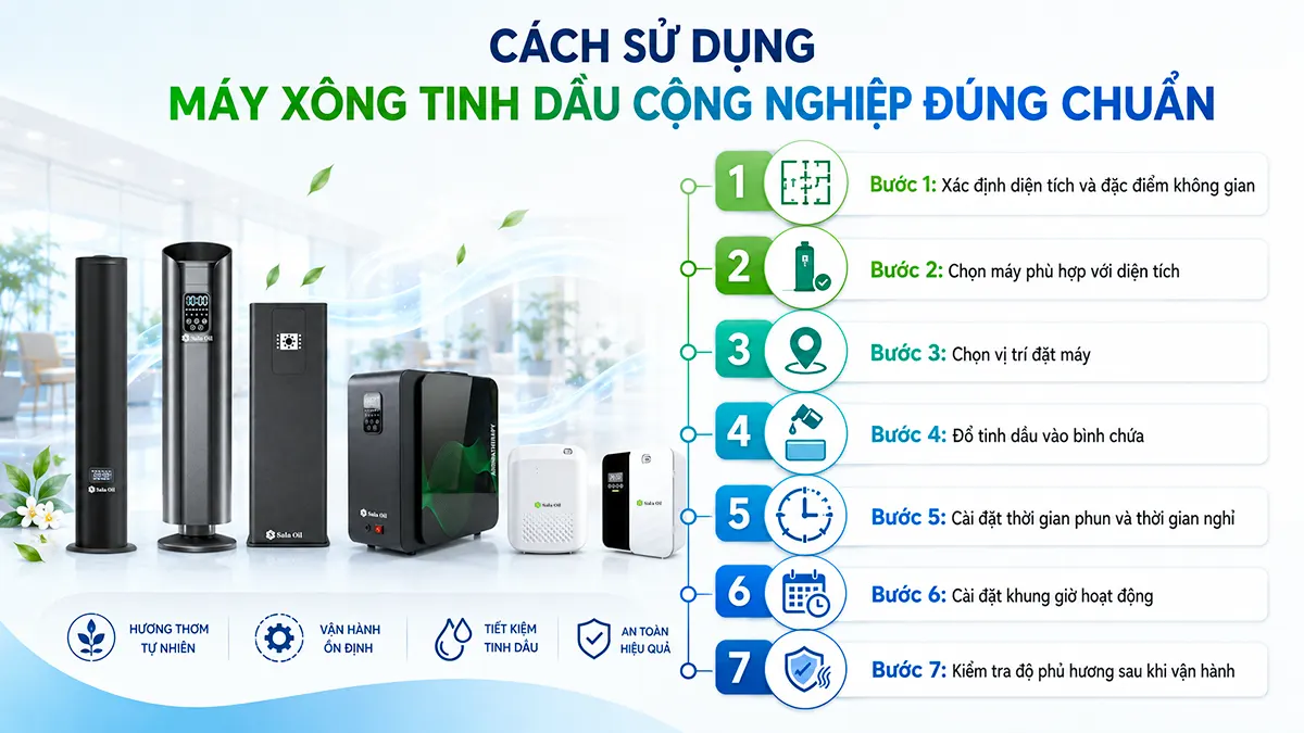 các bước sử dụng máy xông tinh dầu công nghiệp đúng chuẩn