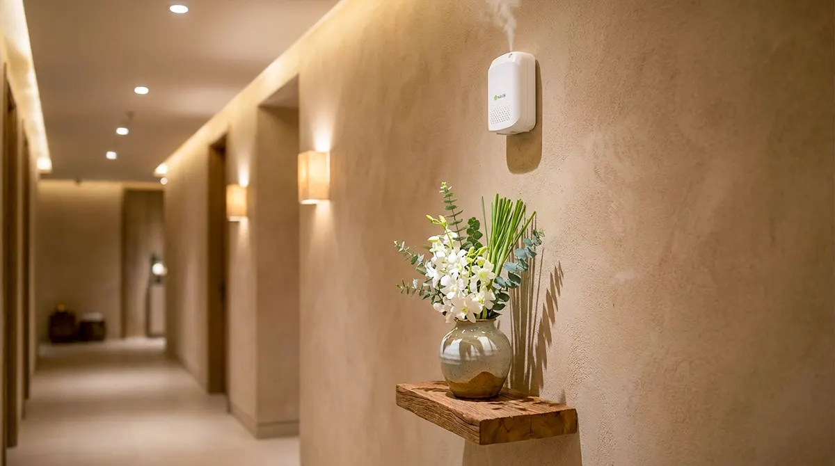 Máy xông tinh dầu treo tường nhỏ gọn, vận hành êm ái tối ưu diện tích