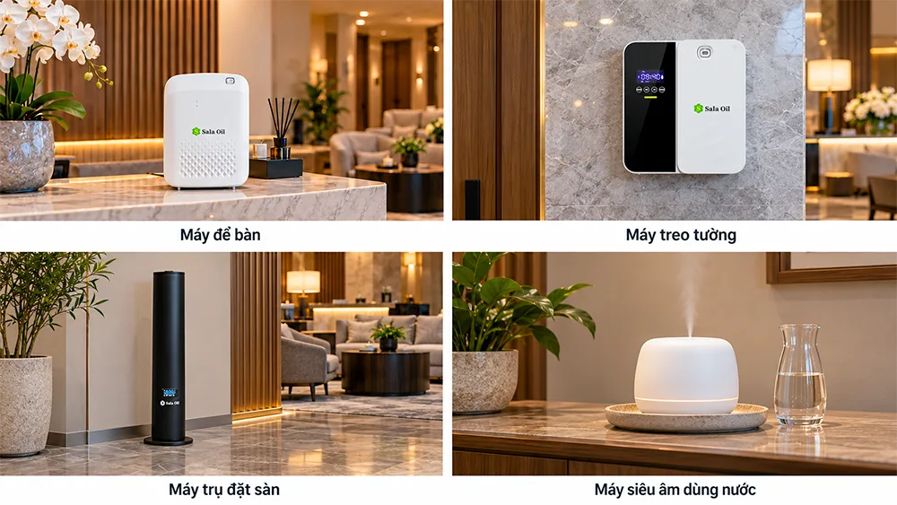 Vị trí cho từng loại máy xông tinh dầu