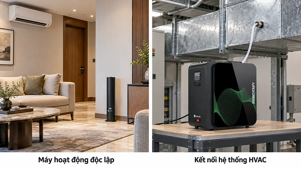 Đặt máy xông tinh dầu trong phòng điều hòa