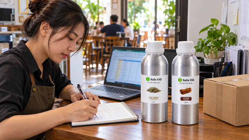 Tính chi phí tinh dầu quán cà phê
