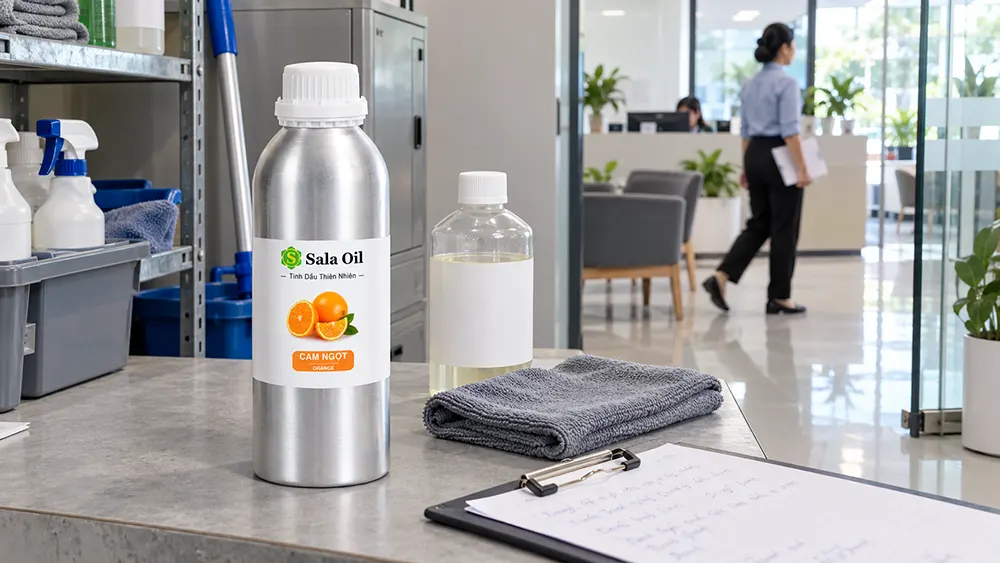 Tinh dầu lau sàn và cách chọn mùi phù hợp cho doanh nghiệp Tinh dầu cam lau sàn