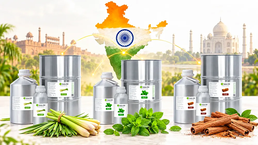 Tinh dầu Ấn Độ giá sỉ và cách chọn cho doanh nghiệp Tinh dầu Sala Oil nhập khẩu Ấn Độ