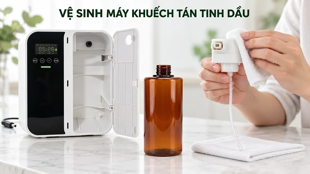 Cấu tạo máy khuếch tán tinh dầu và nguyên lý hoạt động Vệ sinh máy khuếch tán tinh dầu